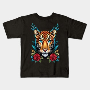 leopard head Kids T-Shirt